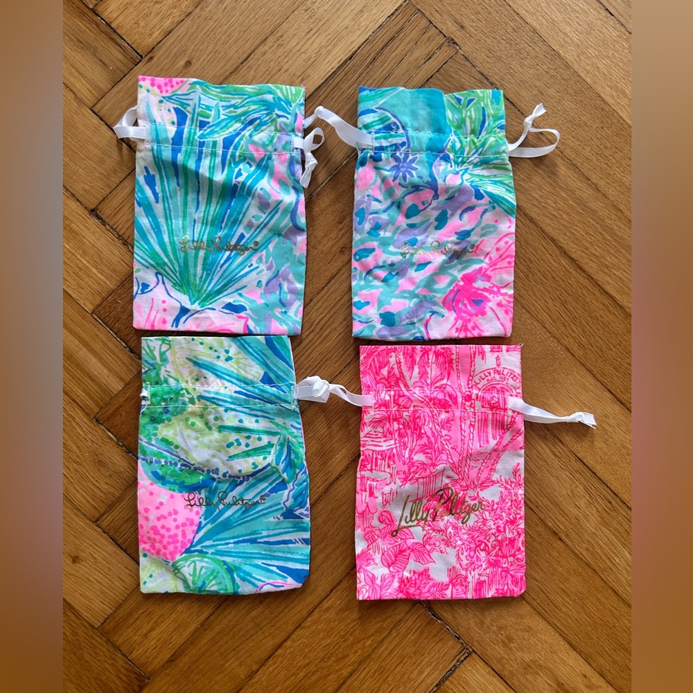 Set of 4 Lilly Pulitzer Jewellery Pouch new 4x6